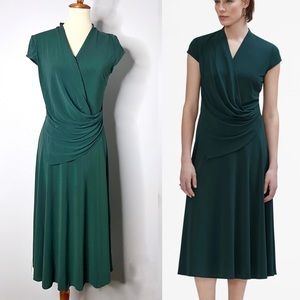 MM LAFLEUR Zulma Wrap Swing Dress in Viridian